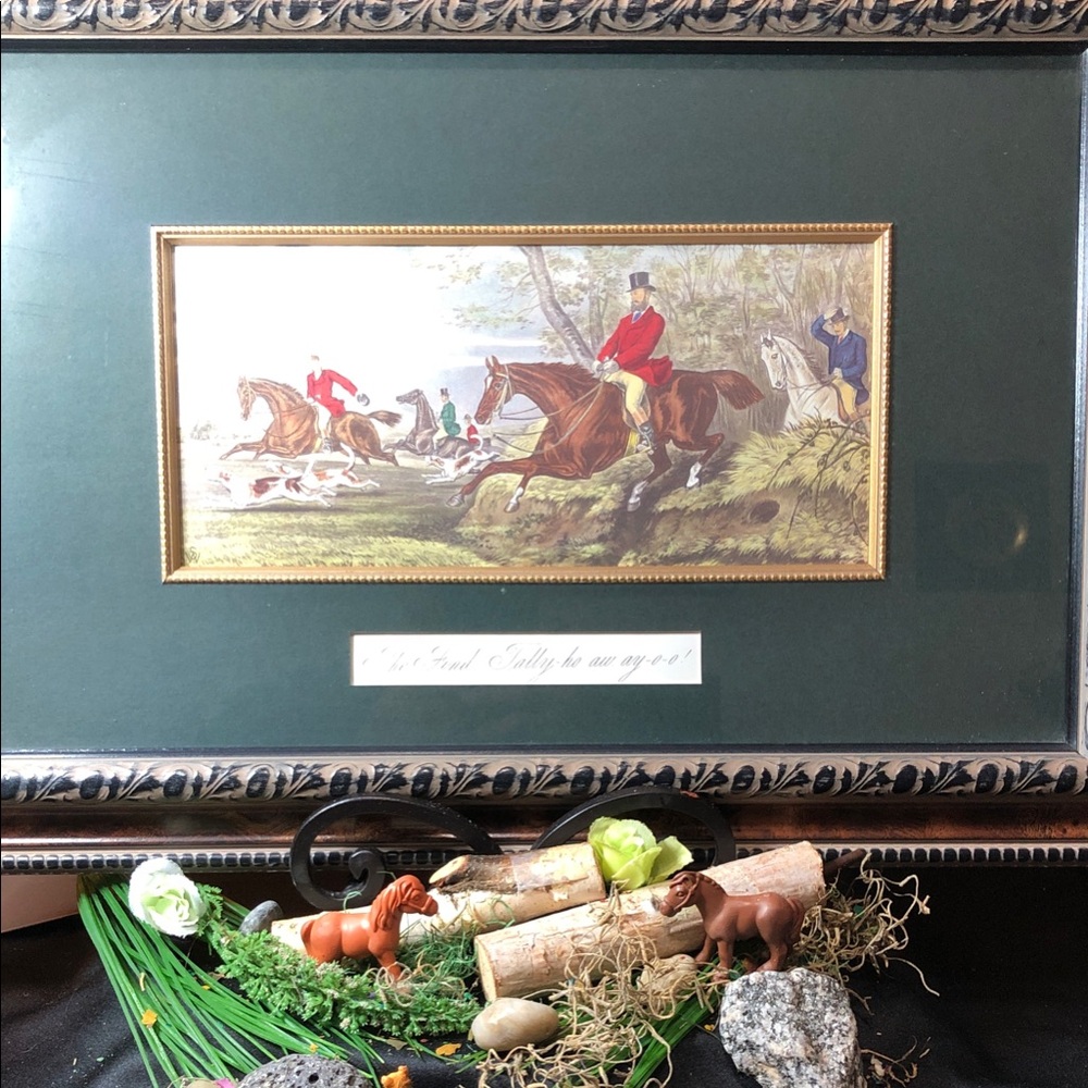 Vintage Frame and Art print. “ Tally-Ho Away-O-O!” by Alfred Sheldon Williams